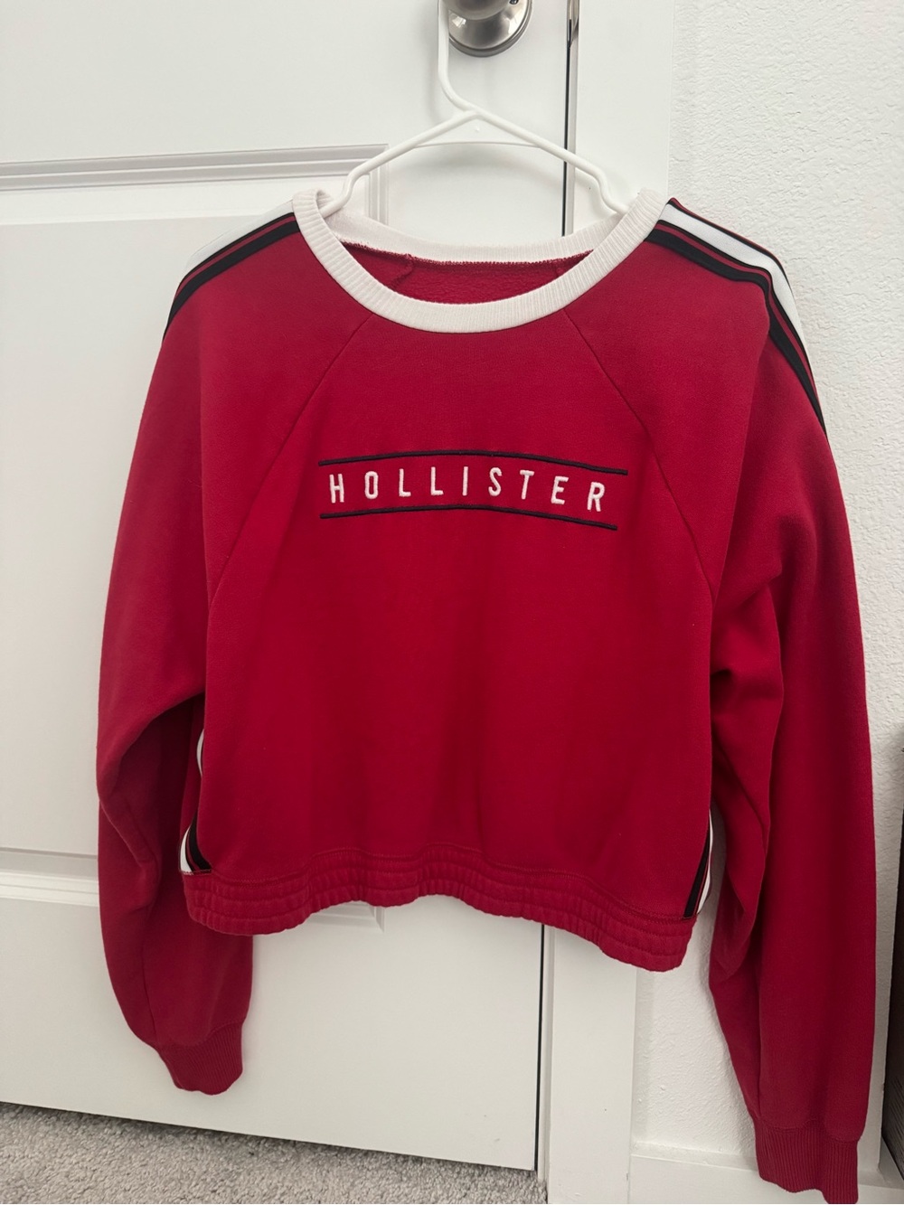 Red Hollister Cropped Sweater